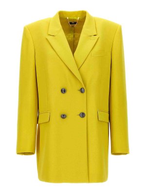 ELISABETTA FRANCHI: blazers - Logo Button Double-Breasted Blazer
