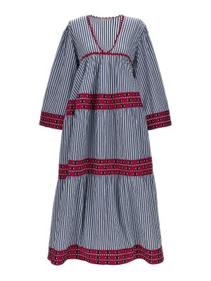ワンピース FLORA SARDALOS 'Ydra' dress (HYDRA324 PINKCHECKORANGE EYES) Flora Sardalos Ydra Dress - Women | HYDRA324PINKCHECKORANGEEYES