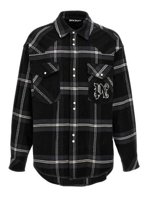 Palm Angels: parka - Camicia a quadri con monogramma