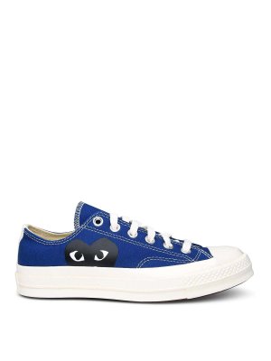 Comme des Garçons Play: trainers - Blue Canvas Sneakers