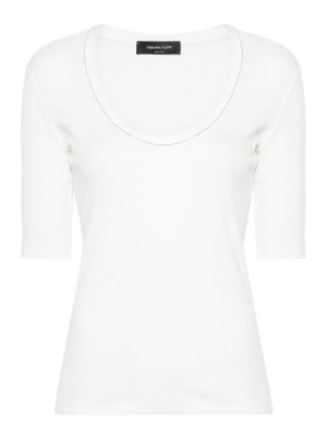 Majestic Filatures Striped Linen Blend Boat-Neck T-Shirt