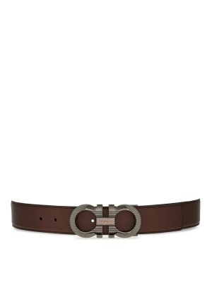 Salvatore Ferragamo Belt with logo motif - Brown