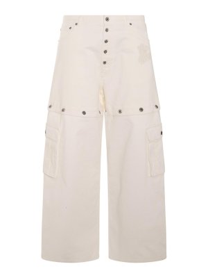 OFF-WHITE: straight leg jeans - White Cotton Blend Jeans