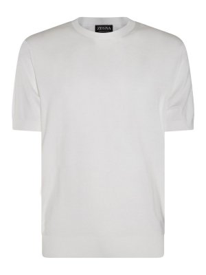 ZEGNA: t-shirts - White Cotton T-Shirt