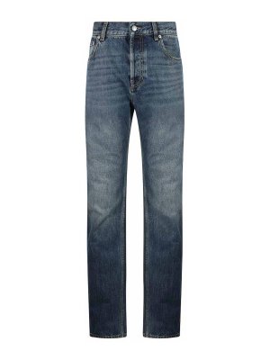 ALEXANDER MCQUEEN: straight leg jeans - Blue Cotton Denim Jeans