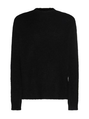 JIL SANDER: Strickpullover mit Rundhalsausschnitt - Rundhalspullover - Schwarz