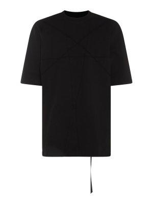 RICK OWENS: t-shirts - Black Cotton T-Shirt