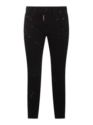 DSQUARED2: bootcut jeans - Black Cotton Denim Jeans