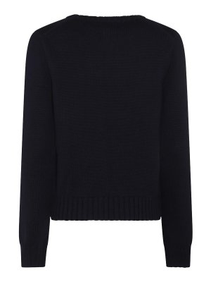 POLO RALPH LAUREN: maglia collo rotondo - Maglione in cotone blu navy rosso e bianco