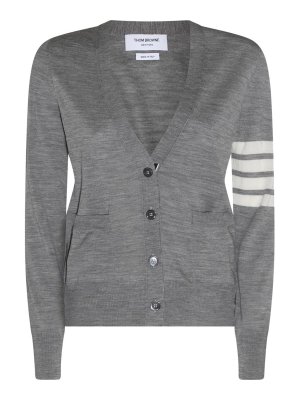 THOM BROWNE: Cardigans - Cardigan - Gris