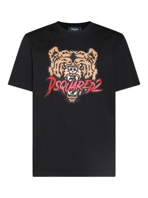 DSQUARED2: t-shirts - Black Cotton T-Shirt