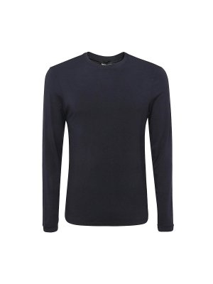 GIORGIO ARMANI: t-shirt - T-shirt in misto viscosa blu navy