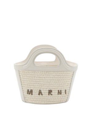 Marni: Schultertaschen - Schultertasche - Weiß