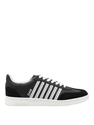 DSQUARED2: trainers - Black Leather Sneakers