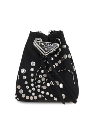 PRADA: cross body bags - Studded Bucket Bag