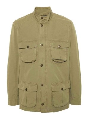 CP COMPANY ブラウン オイルコットン ジャケット C．P COMPANY(シーピーカンパニー) CHROME-R FULL BUTTON JACKET