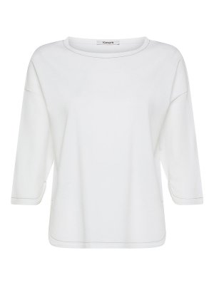 Kangra Cashmere: Strickpullover mit Rundhalsausschnitt - Rundhalspullover - Weiß
