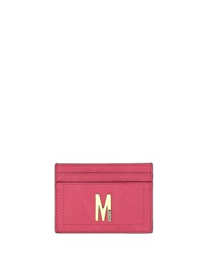 MOSCHINO: wallets & purses - Card Holder With Gold Plaque