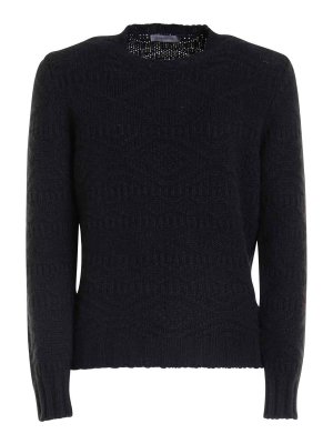 CORNELIANI: Strickpullover mit Rundhalsausschnitt - Rundhalspullover - Schwarz