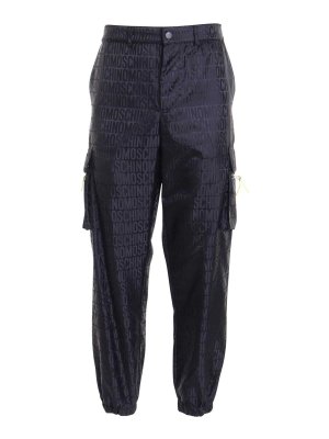 MOSCHINO: pantaloni casual - Pantaloni larghi con bottoni con zip