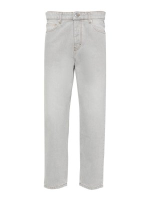AMI PARIS: Jeans à jambe droite - Jean Droit - Gris Clair