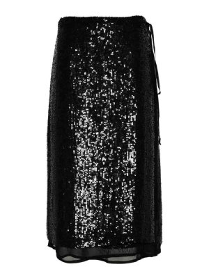 Balmain Black Viscose Midi Skirt - Black - Women