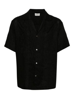 P.A.R.O.S.H.: shirts - Floral-Embroidery Linen Shirt
