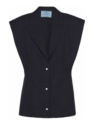 PRADA: blazers - Sleeveless Wool Blazer
