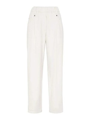 BRUNELLO CUCINELLI: Pantalones casual - Pantalón Casual - Blanco