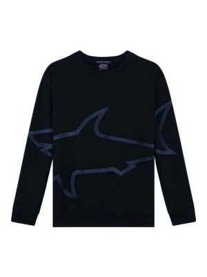 PAUL & SHARK: Strickpullover mit Rundhalsausschnitt - Rundhalspullover - Blau