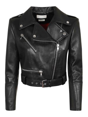 レザージャケット・コート SALVATORE SANTORO Women Leather Jackets 48005 DBLACK Black Salvatore Santoro Leather cropped jacket - Black