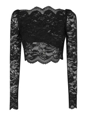 Tシャツ・カットソー UMA WANG Women Tops UW1031UW900 Black Uma Wang Lace Top - Black - Women | UW1031UW900 | thebs.com