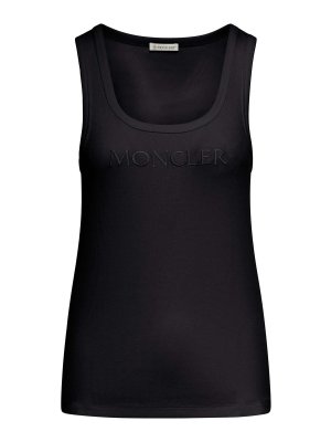 MONCLER: Tops y camisetas sin mangas - Top - Negro