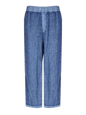 BURBERRY: casual trousers - Denim-Effect Linen Trousers