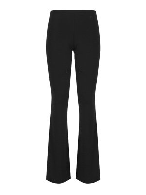 Courreges: casual trousers - Flared Trousers With Cut Out Details