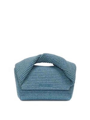 J.W. ANDERSON: clutches - Twister Midi Raffia Bag