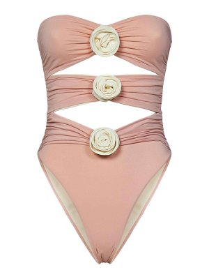 LA REVECHE: one-piece - Rose Lycra Bandeau Swimsuit
