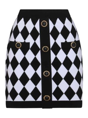 Balmain: Faldas media pierna y semilargas - Falda Semilarga - Negro