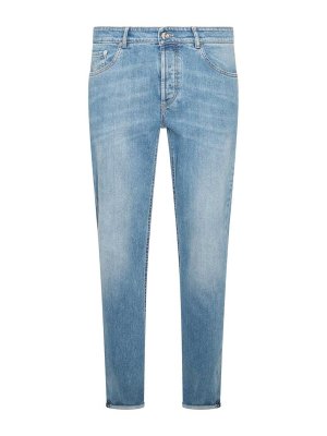 BRUNELLO CUCINELLI: straight leg jeans - Blue Cotton Jeans