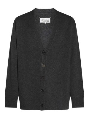 Maison Margiela: cardigans - Grey Wool Crewneck