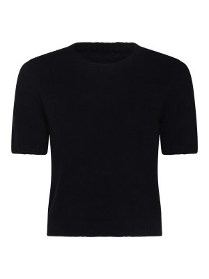 Maison Margiela: Suéteres con cuello pico - Suéter Cuello Redondo - Azul