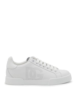 DOLCE & GABBANA: trainers - White Leather Sneakers
