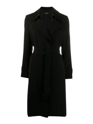 トレンチコート Pinko Classic Black Trench Coat With Belted Waist Pinko Classic Black Trench Coat With Belted Waist | THE LIST