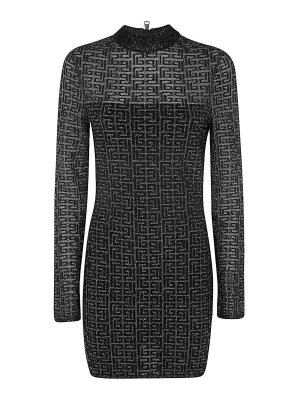 GIVENCHY 4Gモノグラム ジャガード 半袖 ブラック ミニドレス Dress in 4G jacquard in - black | Givenchy ES