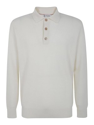 BRUNELLO CUCINELLI: polo shirts - Long Sleeves Polo With Bottoms