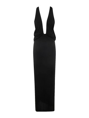 Versace Jeans Couture Black And Gold Viscose Dress