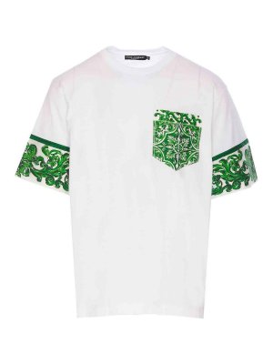 DOLCE & GABBANA: t-shirt - T-shirt con stampa maiolica