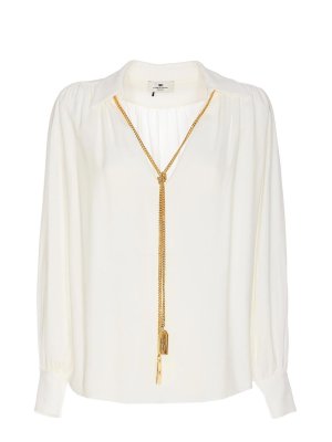 ELISABETTA FRANCHI: Blusen - Bluse - Weiß