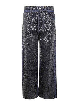 P.A.R.O.S.H.: straight leg jeans - Pailettes Jeans