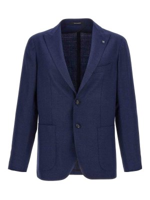 ジャケット PALM ANGELS BLUE WOOL BLEND BLAZER Palm Angels Sartorial tape blazer - Blue | PMEN037E23FAB0014603